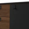 RY Sideboard 2 Doors + 2 Drawers in Matt Black and Walnut - Image 5