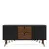 RY Sideboard 2 Doors + 2 Drawers in Matt Black and Walnut - Image 12