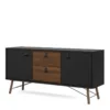 RY Sideboard 2 Doors + 2 Drawers in Matt Black and Walnut - Image 11