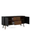 RY Sideboard 2 Doors + 2 Drawers in Matt Black and Walnut - Image 10