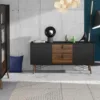 RY Sideboard 2 Doors + 2 Drawers in Matt Black and Walnut - Image 9