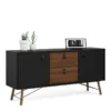 RY Sideboard 2 Doors + 2 Drawers in Matt Black and Walnut - Image 6