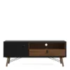 RY TV-Unit 1 Door + 1 Drawer in Matt Black and Walnut - Image 11