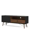 RY TV-Unit 1 Door + 1 Drawer in Matt Black and Walnut - Image 10