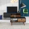 RY TV-Unit 1 Door + 1 Drawer in Matt Black and Walnut - Image 8