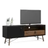 RY TV-Unit 1 Door + 1 Drawer in Matt Black and Walnut - Image 5