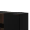 RY China Cabinet 1 Door + 1 Glass Door + 1 Drawer in Matt Black and Walnut - Image 8