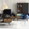 RY China Cabinet 1 Door + 1 Glass Door + 1 Drawer in Matt Black and Walnut - Image 12