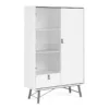 RY China Cabinet 1 Door + 1 Glass Door + 1 Drawer in Matt White