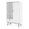 RY China Cabinet 1 Door + 1 Glass Door + 1 Drawer in Matt White - Image 13