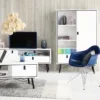 RY China Cabinet 1 Door + 1 Glass Door + 1 Drawer in Matt White - Image 11
