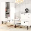 RY China Cabinet 1 Door + 1 Glass Door + 1 Drawer in Matt White - Image 10