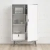 RY China Cabinet 1 Door + 1 Glass Door + 1 Drawer in Matt White - Image 8