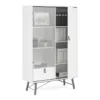 RY China Cabinet 1 Door + 1 Glass Door + 1 Drawer in Matt White - Image 7