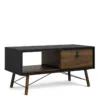 RY Coffee Table 1 Drawer in Matt Black and Walnut