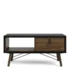 RY Coffee Table 1 Drawer in Matt Black and Walnut - Image 12