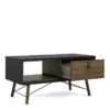 RY Coffee Table 1 Drawer in Matt Black and Walnut - Image 10