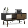 RY Coffee Table 1 Drawer in Matt Black and Walnut - Image 6