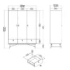 RY China Cabinet 1 Door + 1 Glass Door + 1 Drawer in Matt Black and Walnut - Image 3