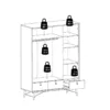 RY China Cabinet 1 Door + 1 Glass Door + 1 Drawer in Matt Black and Walnut - Image 2