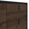 RY Wide Double Chest of 6 Drawers in Matt Black and Walnut - Image 8