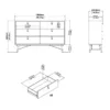 RY Wide Double Chest of 6 Drawers in Matt Black and Walnut - Image 5