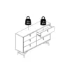 RY Wide Double Chest of 6 Drawers in Matt Black and Walnut - Image 4