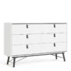 RY Wide Double Chest of 6 Drawers in Matt White
