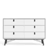 RY Wide Double Chest of 6 Drawers in Matt White - Image 14