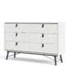 RY Wide Double Chest of 6 Drawers in Matt White - Image 13