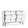 RY Wide Double Chest of 6 Drawers in Matt White - Image 12