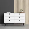 RY Wide Double Chest of 6 Drawers in Matt White - Image 9