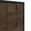 RY Double Chest of 6 Drawers in Matt Black and Walnut - Image 8
