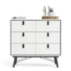 RY Double Chest of 6 Drawers in Matt White - Image 7