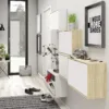 SHOES Shoe Wall Cabinet 3 Tilting Doors and 1 Layer in Oak and White - Image 5