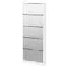 SHOES Shoe Cabinet 5 Mirror Tilting Doors in White - Image 5