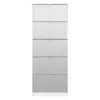SHOES Shoe Cabinet 5 Mirror Tilting Doors in White - Image 6