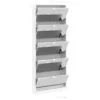 SHOES Shoe Cabinet 5 Mirror Tilting Doors in White - Image 4