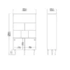 ROME Bookcase 2 Sliding Doors in Jackson Hickory Oak and Matt White - Image 3