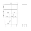 ROME Bookcase 2 Sliding Doors in Jackson Hickory Oak and Matt White - Image 4