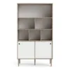 ROME Bookcase 2 Sliding Doors in Jackson Hickory Oak and Matt White - Image 15