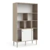 ROME Bookcase 2 Sliding Doors in Jackson Hickory Oak and Matt White - Image 12