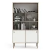 ROME Bookcase 2 Sliding Doors in Jackson Hickory Oak and Matt White - Image 8