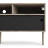 ROME TV-Unit 2 Sliding Doors in Jackson Hickory Oak and Matt Black - Image 6