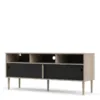 ROME TV-Unit 2 Sliding Doors in Jackson Hickory Oak and Matt Black - Image 14