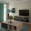 ROME TV-Unit 2 Sliding Doors in Jackson Hickory Oak and Matt Black - Image 10