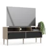 ROME TV-Unit 2 Sliding Doors in Jackson Hickory Oak and Matt Black - Image 9
