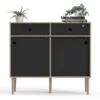 ROME Sideboard 2 Sliding Doors + 2 Drawers in Jackson Hickory Oak and Matt Black - Image 9