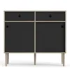 ROME Sideboard 2 Sliding Doors + 2 Drawers in Jackson Hickory Oak and Matt Black - Image 17