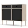 ROME Sideboard 2 Sliding Doors + 2 Drawers in Jackson Hickory Oak and Matt Black - Image 16